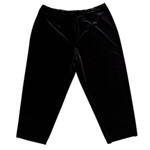 Vtg Womens Velvet Pull On Pants Size 22W Zip Back‎ Evening Party Stretch Tapered
